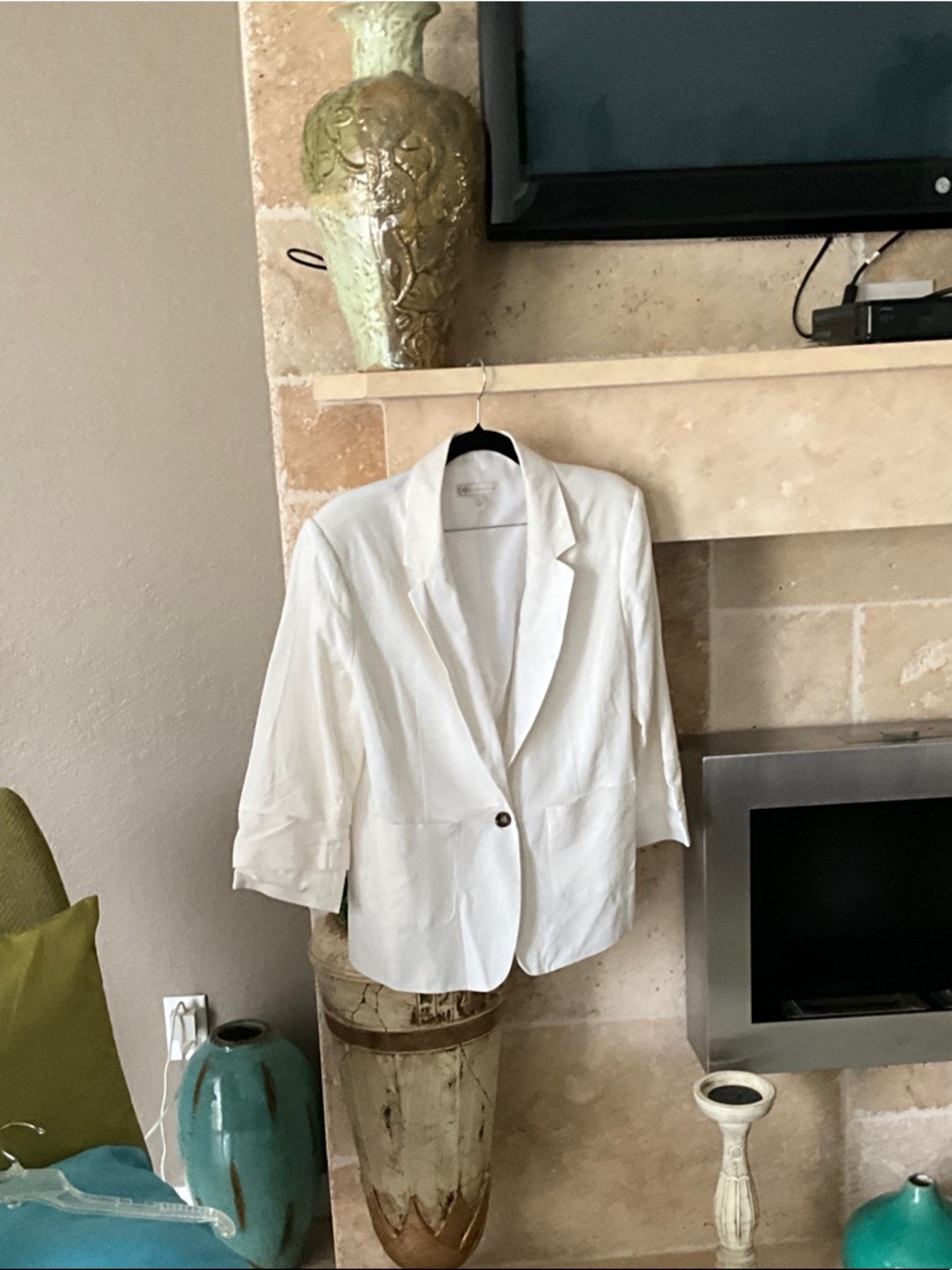 Cato White Single-Button Blazer